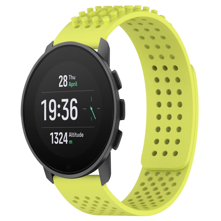 For SUUNTO 9 Peak Pro 22mm Holes Breathable 3D Dots Silicone Watch Band(Lime Green) -  by PMC TechLife | Online Shopping South Africa | PMC TechLife