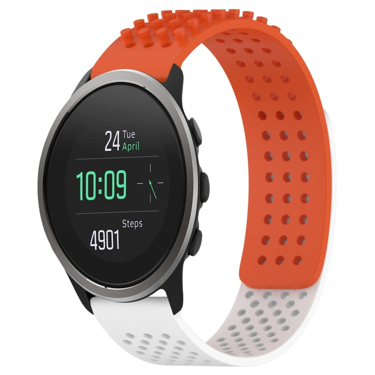 For SUUNTO 5 Peak 22mm Holes Breathable 3D Dots Silicone Watch Band(Orange+White) -  by PMC TechLife | Online Shopping South Africa | PMC TechLife