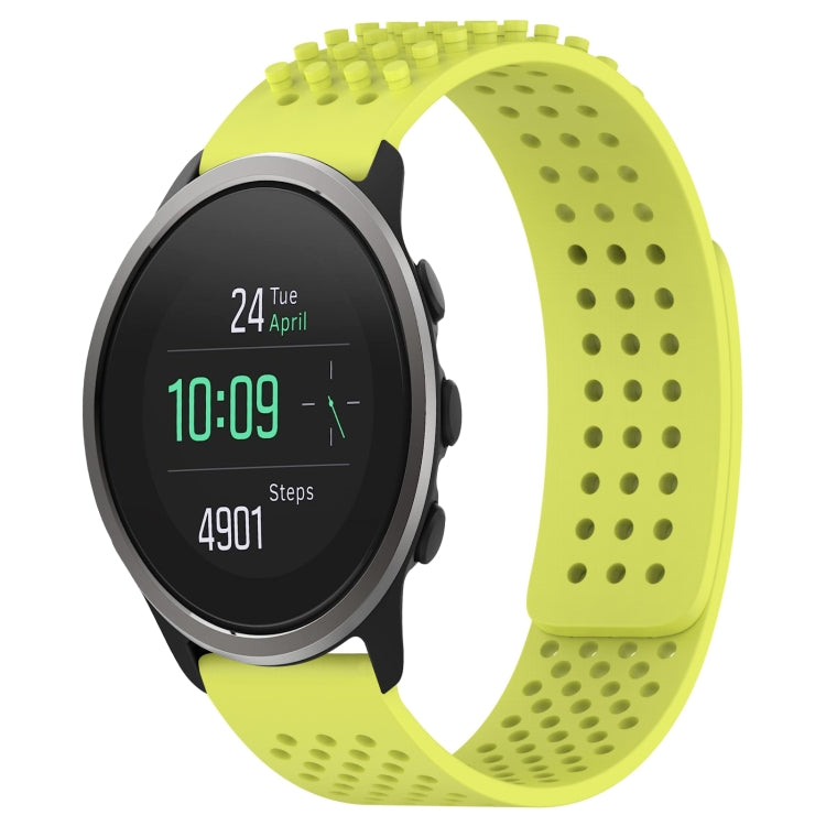 For SUUNTO 5 Peak 22mm Holes Breathable 3D Dots Silicone Watch Band(Lime Green) -  by PMC TechLife | Online Shopping South Africa | PMC TechLife