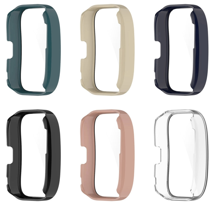 For Amazfit Bip 5 Tempered Film Integrated PC Watch Protective Case(Pink) - Watch Cases by PMC TechLife | Online Shopping South Africa | PMC TechLife | Buy Now Pay Later Mobicred
