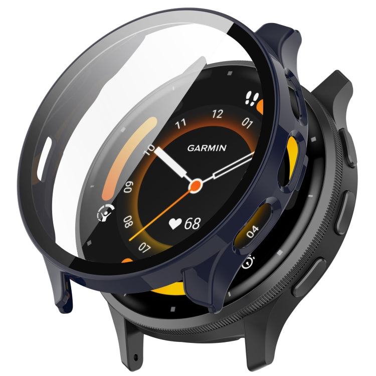 For Garmin Venu 3 PC + Tempered Film Integrated Watch Protective Case(Blue) - Watch Cases by PMC TechLife | Online Shopping South Africa | PMC TechLife | Buy Now Pay Later Mobicred