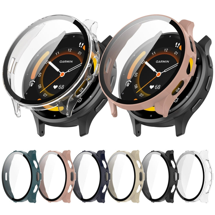 For Garmin Venu 3 PC + Tempered Film Integrated Watch Protective Case(Ivory White) - Watch Cases by PMC TechLife | Online Shopping South Africa | PMC TechLife | Buy Now Pay Later Mobicred