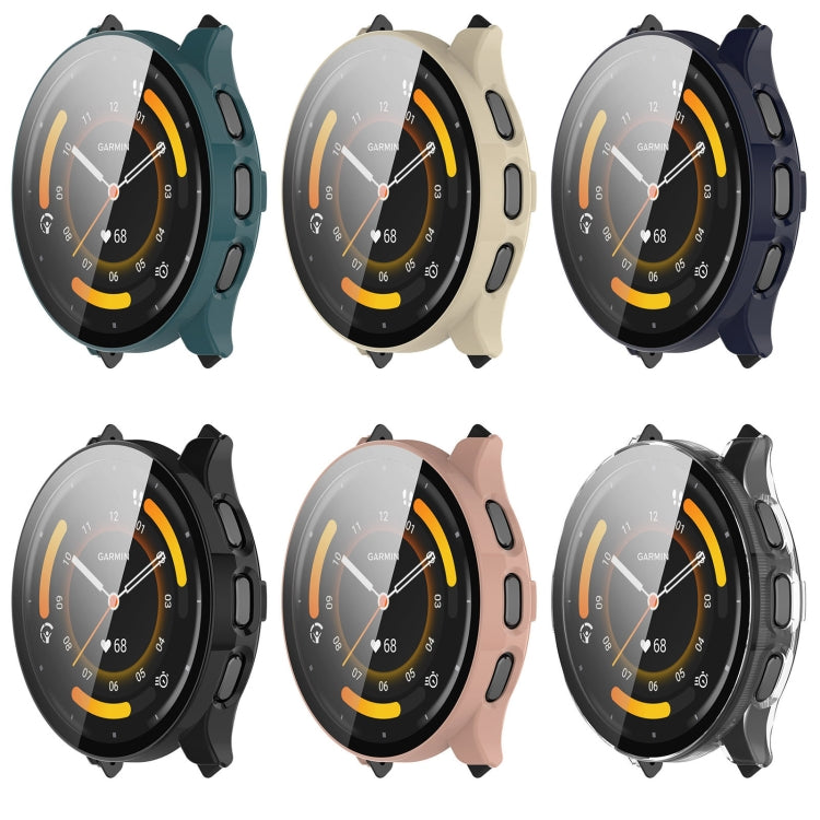 For Garmin Venu 3 PC + Tempered Film Integrated Watch Protective Case(Green) - Watch Cases by PMC TechLife | Online Shopping South Africa | PMC TechLife | Buy Now Pay Later Mobicred