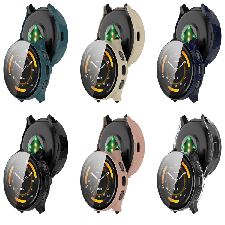 For Garmin Venu 3 PC + Tempered Film Integrated Watch Protective Case(Ivory White) - Watch Cases by PMC TechLife | Online Shopping South Africa | PMC TechLife | Buy Now Pay Later Mobicred