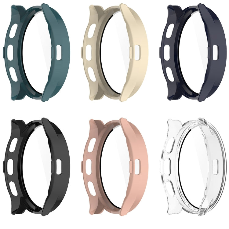 For Garmin Venu 3S PC + Tempered Film Integrated Watch Protective Case(Ivory White) - Watch Cases by PMC TechLife | Online Shopping South Africa | PMC TechLife | Buy Now Pay Later Mobicred