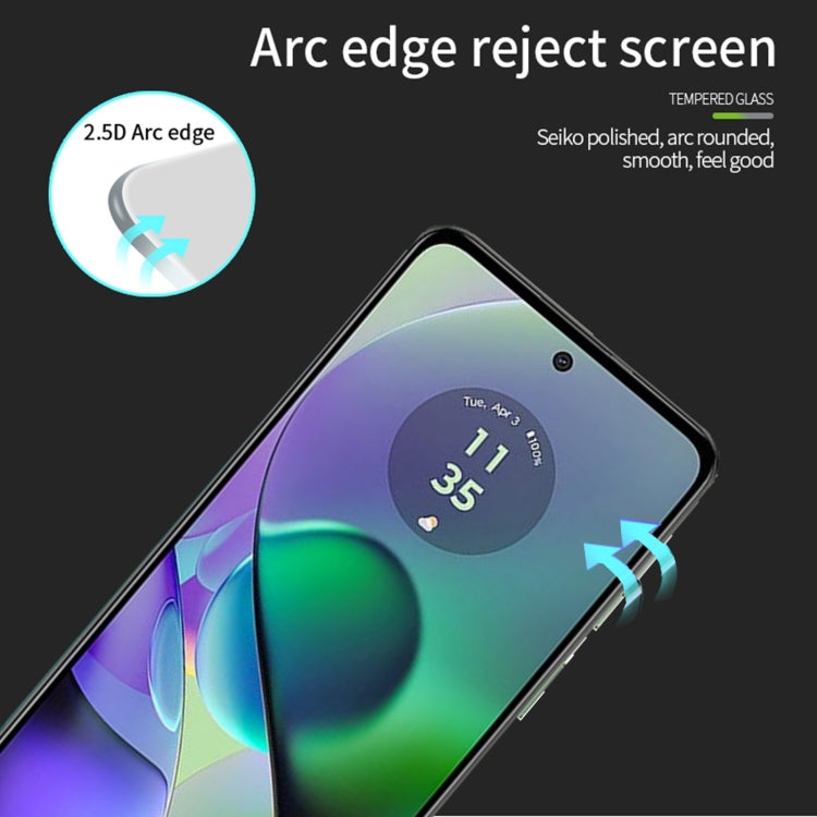 For Motorola Moto G54 MOFI 9H 2.5D Full Screen Tempered Glass Film(Black) - Motorola Tempered Glass by MOFI | Online Shopping South Africa | PMC TechLife