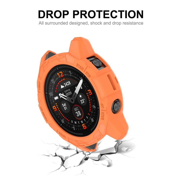For Garmin Epix Pro 47mm / Fenix 7 / 7 Pro ENKAY Hat-Prince TPU Armor Designed Watch Protective Case(Orange) - Watch Cases by ENKAY | Online Shopping South Africa | PMC TechLife | Buy Now Pay Later Mobicred