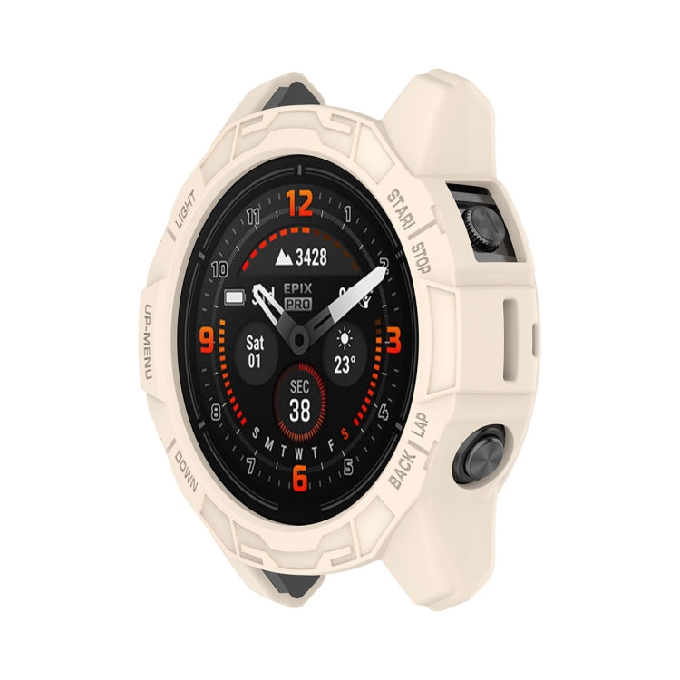 For Garmin Epix Pro 47mm / Fenix 7 / 7 Pro ENKAY Hat-Prince TPU Armor Designed Watch Protective Case(Beige) - Watch Cases by ENKAY | Online Shopping South Africa | PMC TechLife | Buy Now Pay Later Mobicred