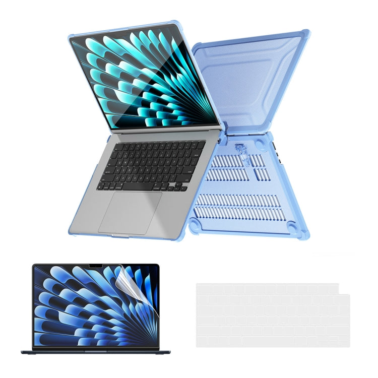 For MacBook Air 15.3 A2941 ENKAY Hat-Prince 3 in 1 Protective Bracket Case Cover Hard Shell with TPU Keyboard Film / PET Screen Protector, Version:US(Light Blue) - free shipping - PMC Jewellery - Order now!