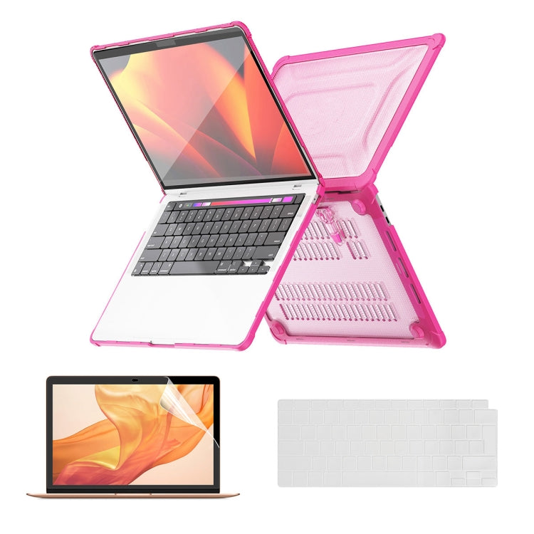 For MacBook Air 13.3 A2179/A2337 ENKAY Hat-Prince 3 in 1 Protective Bracket Case Cover Hard Shell with TPU Keyboard Film / PET Screen Protector, Version:EU(Pink) - free shipping - PMC Jewellery - Order now!