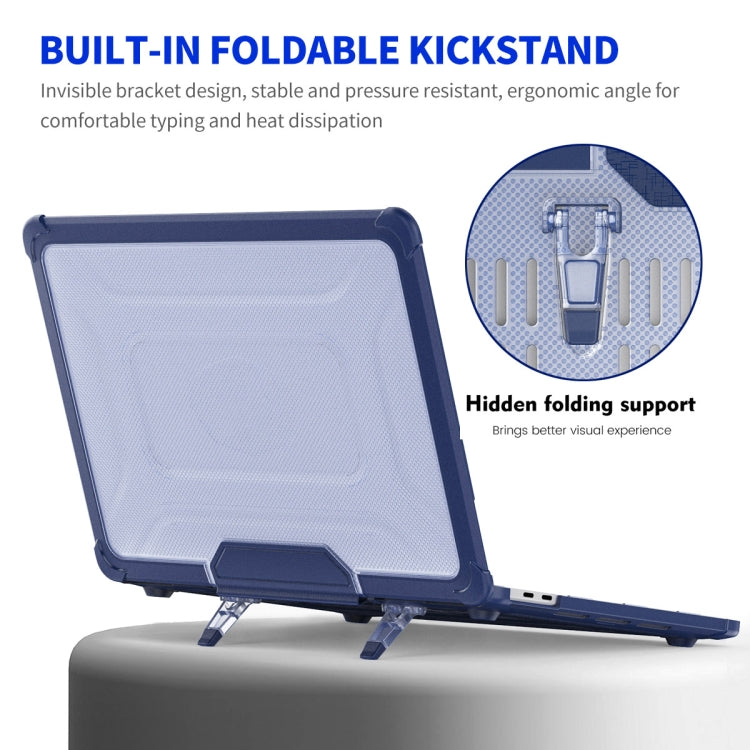 For MacBook Air 13.3 A2179/A2337 ENKAY Hat-Prince 3 in 1 Protective Bracket Case Cover Hard Shell with TPU Keyboard Film / PET Screen Protector, Version:EU(Dark Blue) - free shipping - PMC Jewellery - Order now!