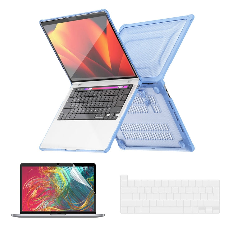 For MacBook Pro 13.3 A2251/A2289/A2338 ENKAY Hat-Prince 3 in 1 Protective Bracket Case Cover Hard Shell with TPU Keyboard Film / PET Screen Protector, Version:EU(Light Blue) - free shipping - PMC Jewellery - Order now!