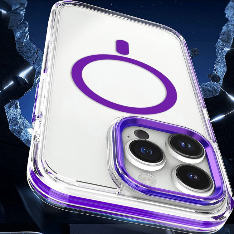 For iPhone 13 Pro Max Dual-color MagSafe TPU Hybrid Clear PC Shockproof Phone Case(Blue) - free shipping - PMC TechLife - Order now!