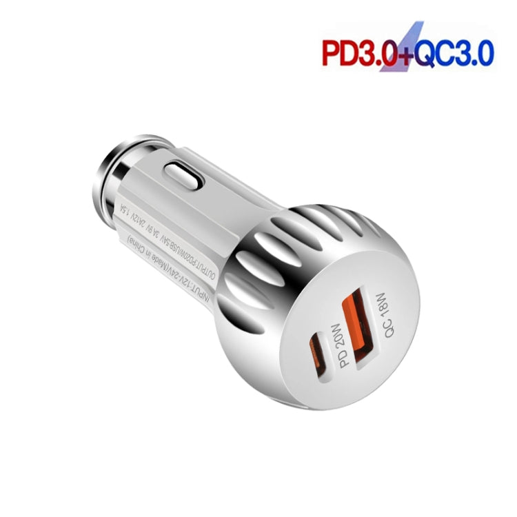 YSY-310PD 38W PD20W USB-C + QC3.0 18W USB Dual Port Fast Car Charger(White) - Car Charger by PMC TechLife | Online Shopping South Africa | PMC TechLife | Buy Now Pay Later Mobicred