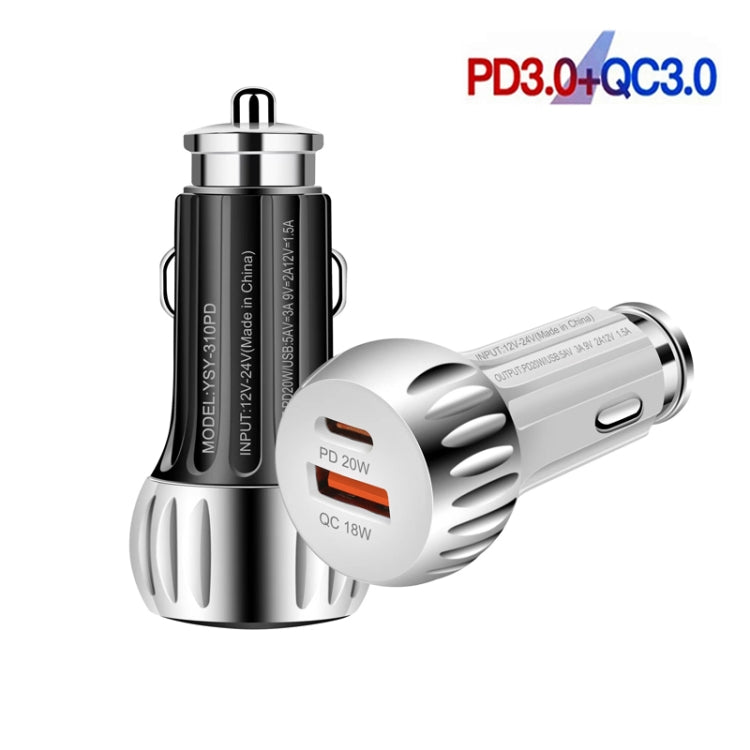 YSY-310PD 38W PD20W USB-C + QC3.0 18W USB Dual Port Fast Car Charger(Black) - Car Charger by PMC TechLife | Online Shopping South Africa | PMC TechLife | Buy Now Pay Later Mobicred
