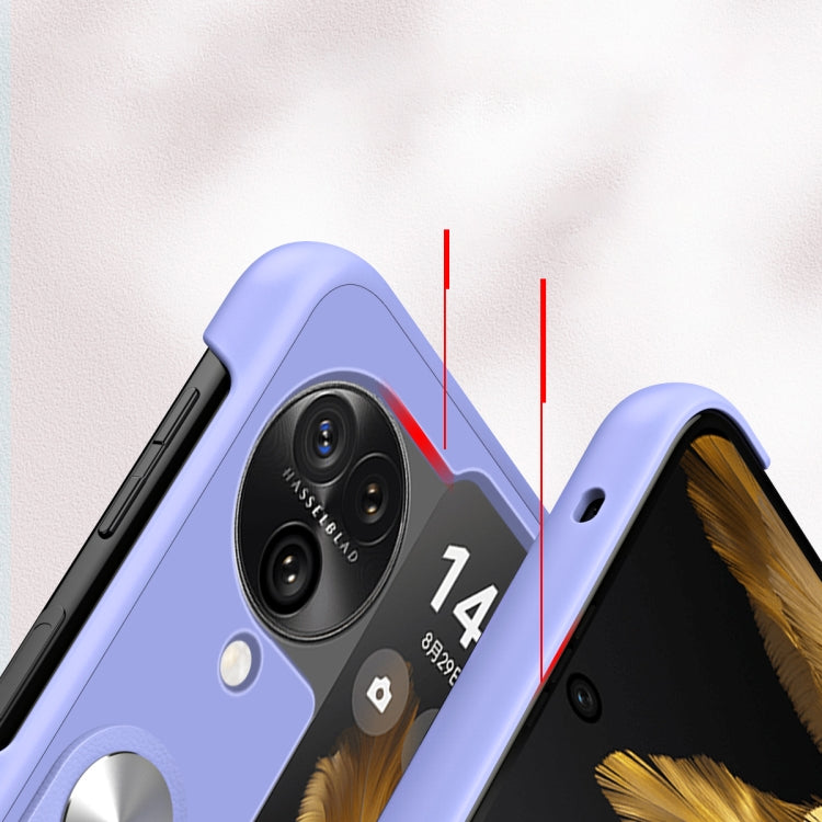 For OPPO  Find N3 Flip Hand Strap Plain Leather Phone Case(Black) - Find N3 Flip Cases by PMC TechLife | Online Shopping South Africa | PMC TechLife