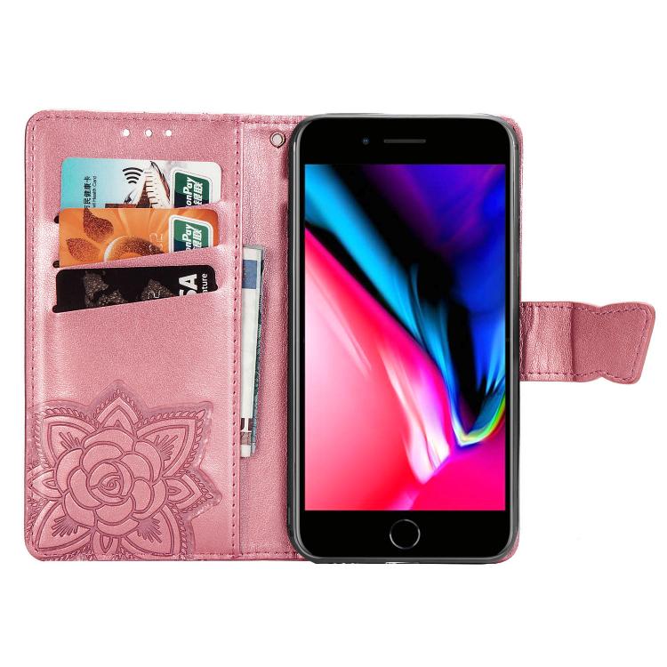 For iPhone 16e Butterfly Love Flower Embossed Leather Phone Case(Pink) - iPhone 16e Cases by PMC TechLife | Online Shopping South Africa | PMC TechLife | Buy Now Pay Later Mobicred