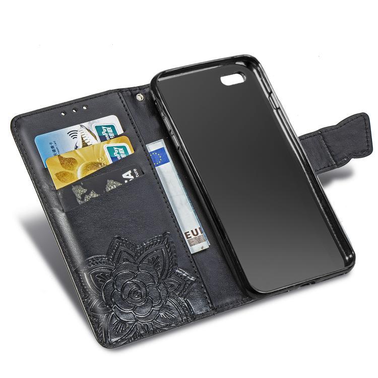 For iPhone 16e Butterfly Love Flower Embossed Leather Phone Case(Black) - iPhone 16e Cases by PMC TechLife | Online Shopping South Africa | PMC TechLife | Buy Now Pay Later Mobicred