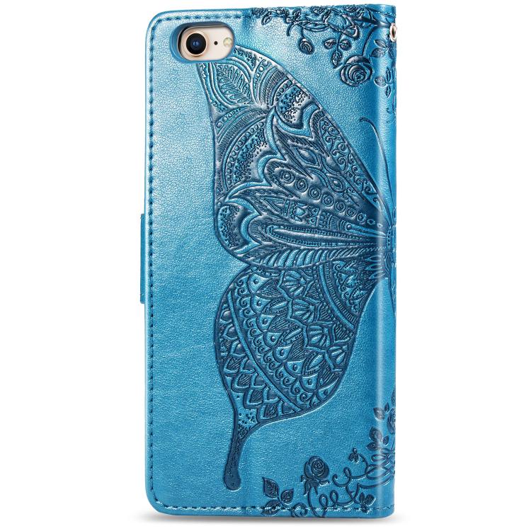 For iPhone 16e Butterfly Love Flower Embossed Leather Phone Case(Blue) - free shipping - PMC TechLife - Order now!