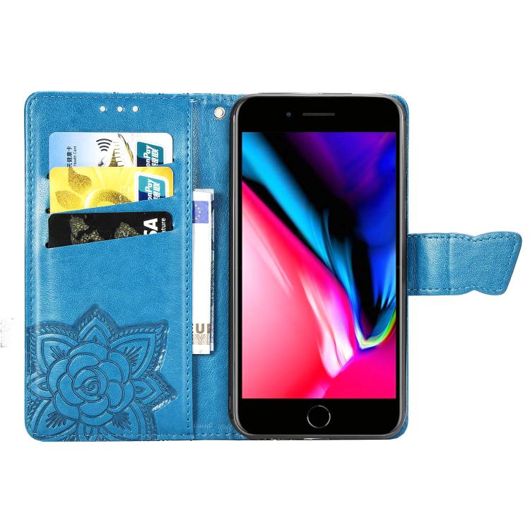 For iPhone 16e Butterfly Love Flower Embossed Leather Phone Case(Blue) - free shipping - PMC TechLife - Order now!
