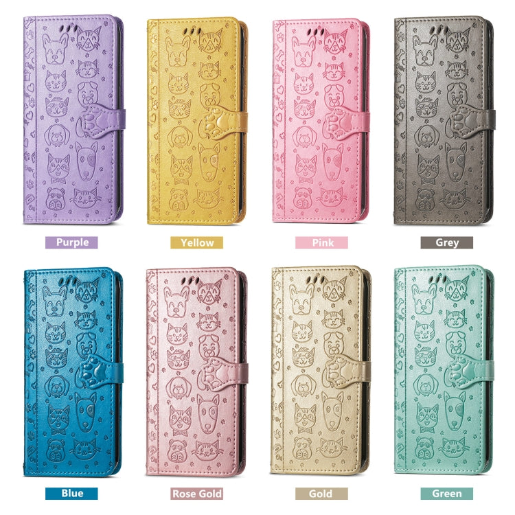 For iPhone 16e Cat and Dog Embossed Leather Phone Case(Yellow) - free shipping - PMC TechLife - Order now!