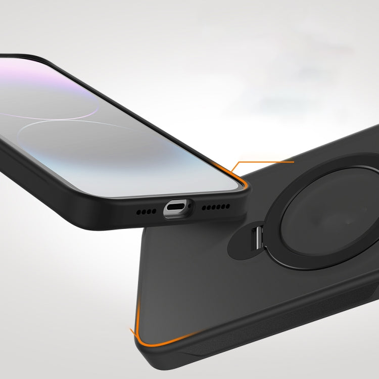 For iPhone 15 360 Magsafe Ring Holder TPU Hybrid PC Phone Case(Grey) - iPhone 15 Cases by PMC TechLife | Online Shopping South Africa | PMC TechLife