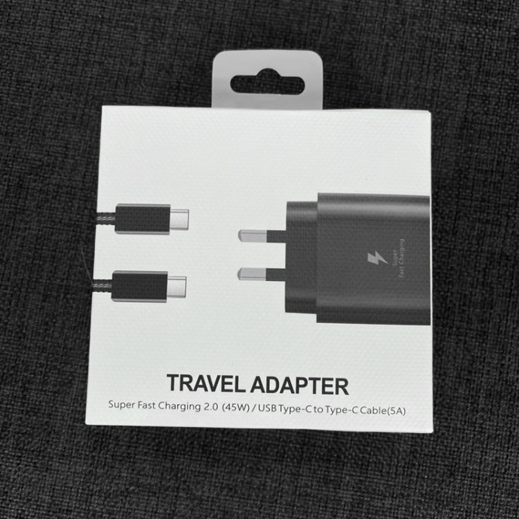 M135 PPS / PD 45W USB-C / Type-C Port Fast Charger with 5A Type-C to Type-C Cable, AU Plug(Black) - USB Charger by PMC TechLife | Online Shopping South Africa | PMC TechLife | Buy Now Pay Later Mobicred