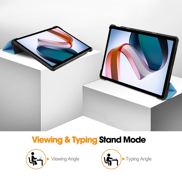 For Redmi Pad SE 11.0 ENKAY Tri-fold Custer Texture Leather Smart Tablet Case(Dark Green) - free shipping - PMc TechLife - Order now!