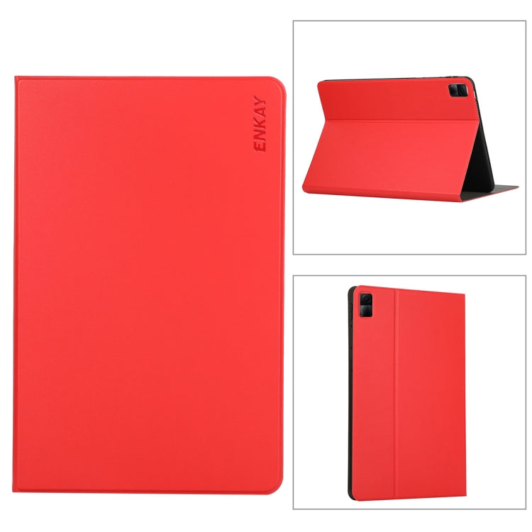 For Redmi Pad SE 11.0 ENKAY Leather Stand Smart Tablet Case(Red) - free shipping - PMc TechLife - Order now!