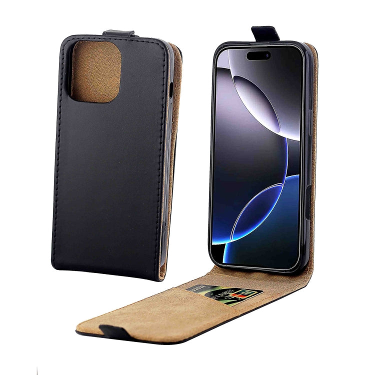 For iPhone 16 Pro Max Vertical Flip Leather Phone Case with Card Slot(Black) - free shipping - PMC Jewellery - Order now!