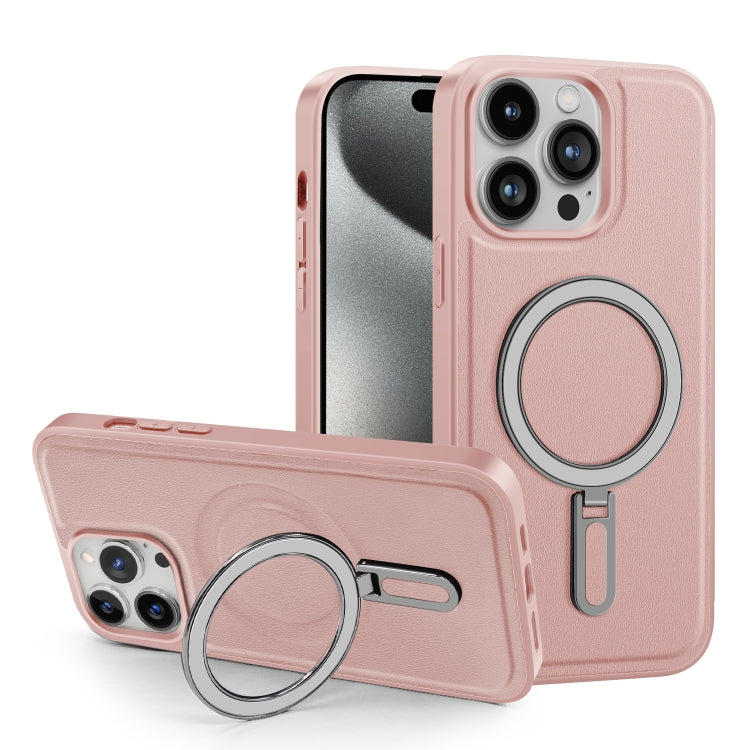 For iPhone 15 Pro Max Shield MagSafe Magnetic Holder Phone Case(Pink) - iPhone 15 Pro Max Cases by PMC TechLife | Online Shopping South Africa | PMC TechLife | Buy Now Pay Later Mobicred
