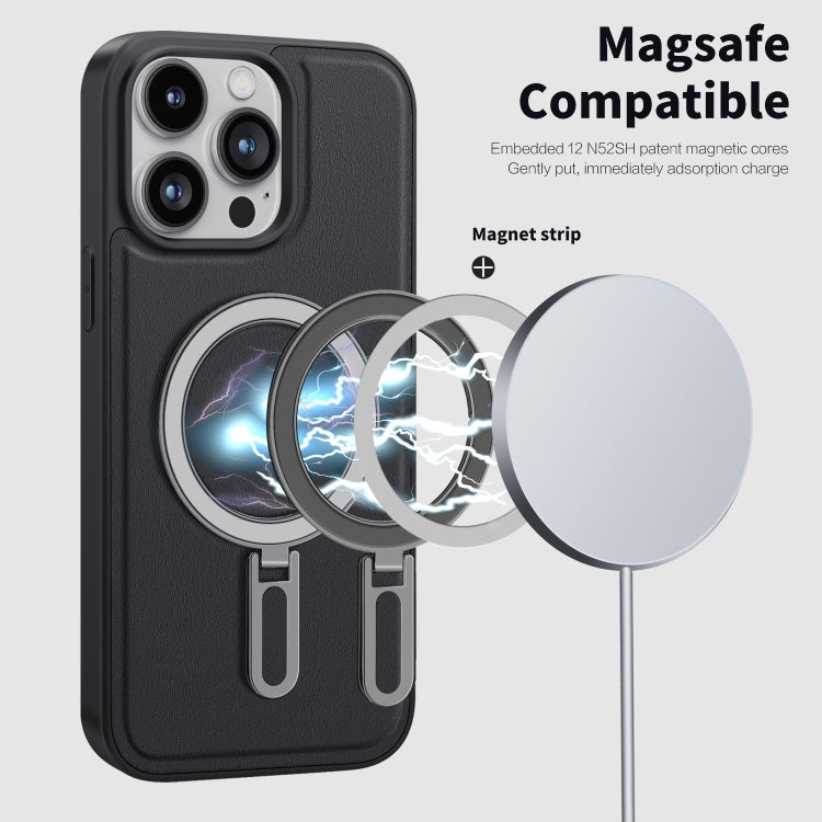 For iPhone 15 Plus Shield MagSafe Magnetic Holder Phone Case(Blue) - iPhone 15 Plus Cases by PMC TechLife | Online Shopping South Africa | PMC TechLife
