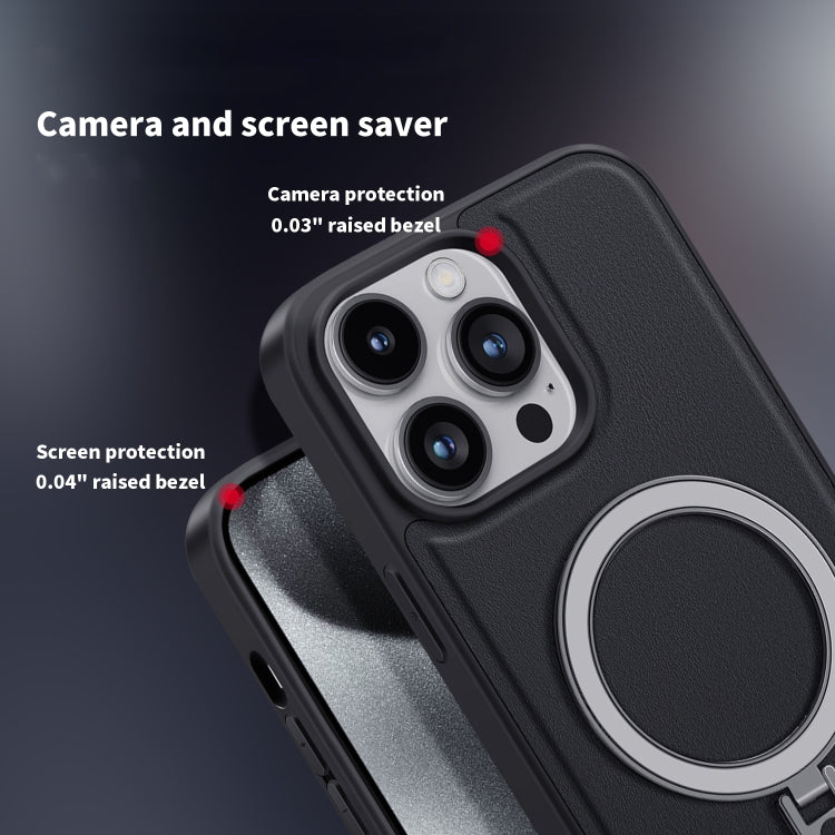 For iPhone 15 Pro Shield MagSafe Magnetic Holder Phone Case(Sierra Blue) - iPhone 15 Pro Cases by PMC TechLife | Online Shopping South Africa | PMC TechLife