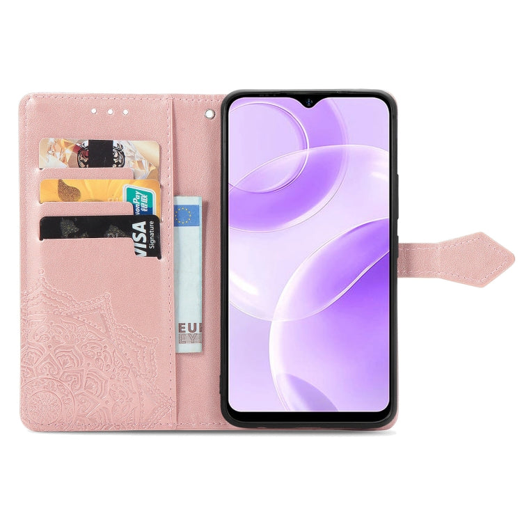 For Ulefone Note 15 Mandala Flower Embossed Leather Phone Case(Rose Gold) - Ulefone Cases by PMC Jewellery | Online Shopping South Africa | PMC Jewellery | Buy Now Pay Later Mobicred
