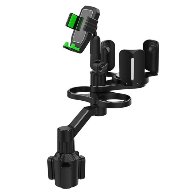 D04 Wth 2 Coffee Cup Car Cup Holder Adjustable Rotating Cell Phone Car Mount Holder(Green) - Car Drink Holders by PMC TechLife | Online Shopping South Africa | PMC TechLife | Buy Now Pay Later Mobicred