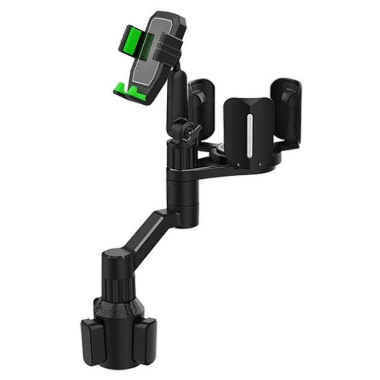 D08 With Adjustable Snack Cup Cup Holder Phone Mount For Car Phone Clamping Mount Holder(Green) - Car Drink Holders by PMC TechLife | Online Shopping South Africa | PMC TechLife | Buy Now Pay Later Mobicred