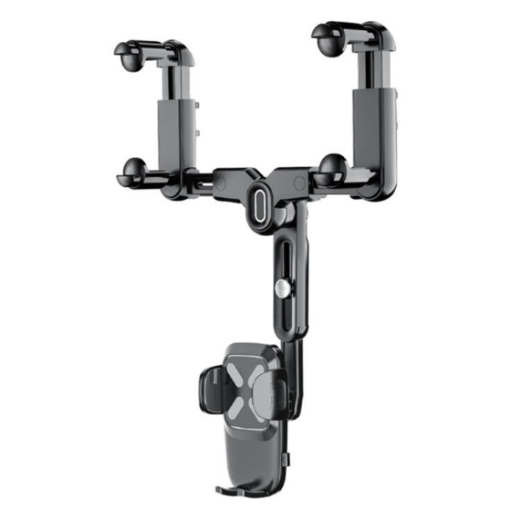 R010 Universal Vehicle Rearview Mirror Phone Holder Multifunctional Retractable Cell Phone Car Mount(Black) - Car Holders by PMC TechLife | Online Shopping South Africa | PMC TechLife | Buy Now Pay Later Mobicred