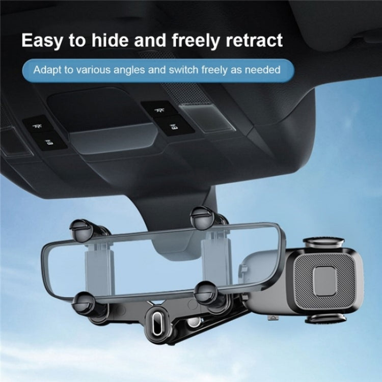 R009 Universal Vehicle Retractable Phone Clip Holder Car Rearview Mirror Cell Phone Mount(Green) - Car Holders by PMC TechLife | Online Shopping South Africa | PMC TechLife | Buy Now Pay Later Mobicred
