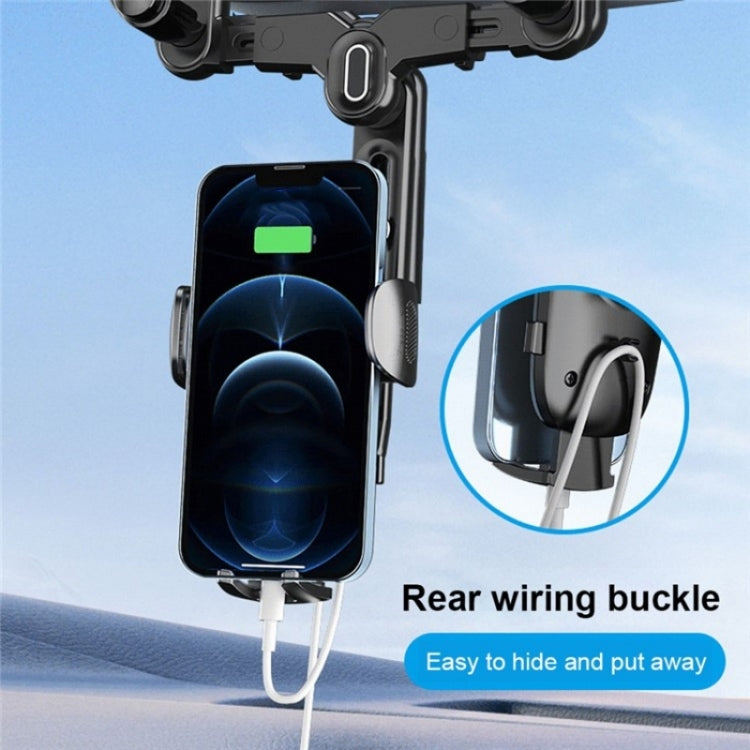 R009 Universal Vehicle Retractable Phone Clip Holder Car Rearview Mirror Cell Phone Mount(Green) - Car Holders by PMC TechLife | Online Shopping South Africa | PMC TechLife | Buy Now Pay Later Mobicred