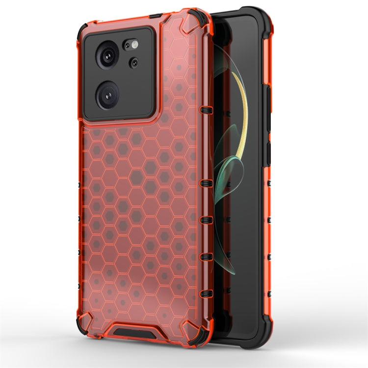 For Xiaomi 13T Shockproof Honeycomb Phone Case(Red) - Xiaomi Cases by PMC TechLife | Online Shopping South Africa | PMC TechLife | Buy Now Pay Later Mobicred