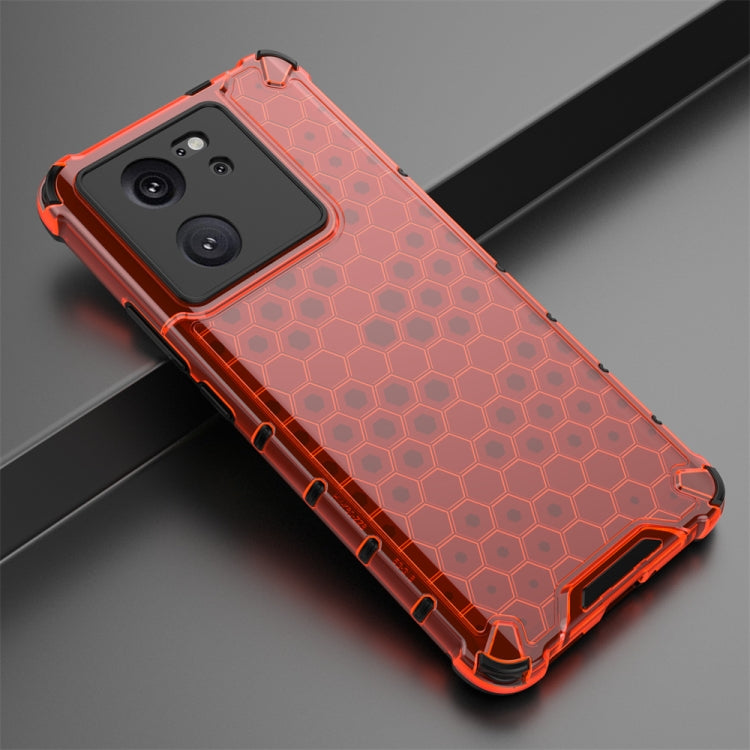 For Xiaomi 13T Shockproof Honeycomb Phone Case(Red) - Xiaomi Cases by PMC TechLife | Online Shopping South Africa | PMC TechLife | Buy Now Pay Later Mobicred