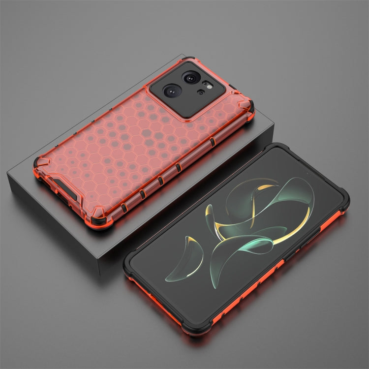 For Xiaomi 13T Pro Shockproof Honeycomb Phone Case(Red) - Xiaomi Cases by PMC TechLife | Online Shopping South Africa | PMC TechLife | Buy Now Pay Later Mobicred