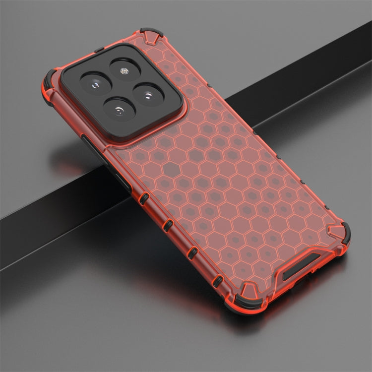 For Xiaomi 14 Pro Shockproof Honeycomb Phone Case(Red) - 14 Pro Cases by PMC TechLife | Online Shopping South Africa | PMC TechLife | Buy Now Pay Later Mobicred