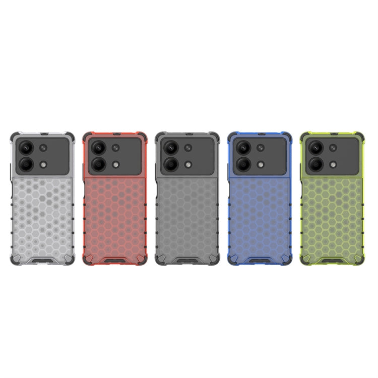 For Redmi Note 13R Pro Shockproof Honeycomb Phone Case(Red) - Xiaomi Cases by PMC TechLife | Online Shopping South Africa | PMC TechLife | Buy Now Pay Later Mobicred