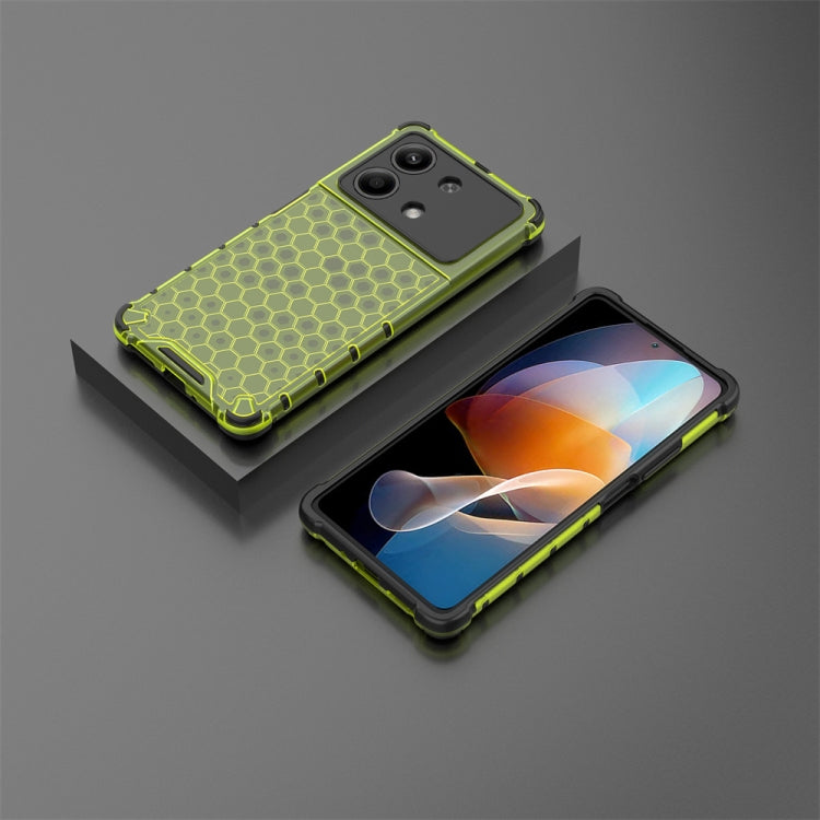For Redmi Note 13R Pro Shockproof Honeycomb Phone Case(Green) - free shipping - PMC TechLife - Order now!