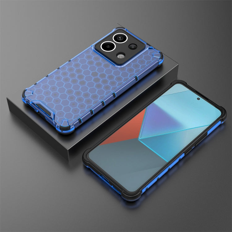 For Xiaomi Poco X6 Shockproof Honeycomb Phone Case(Blue) - Xiaomi Cases by PMC TechLife | Online Shopping South Africa | PMC TechLife | Buy Now Pay Later Mobicred