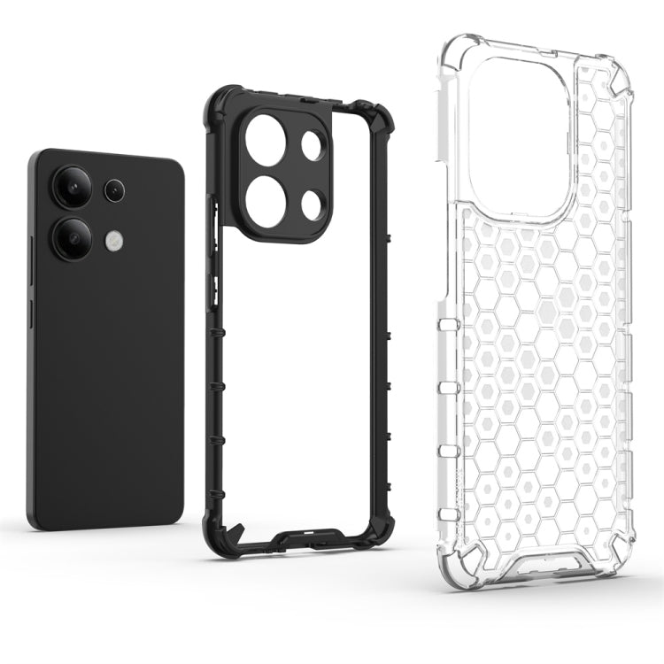 For Redmi Note 13 4G Global Shockproof Honeycomb Phone Case(Black) - Xiaomi Cases by PMC TechLife | Online Shopping South Africa | PMC TechLife | Buy Now Pay Later Mobicred