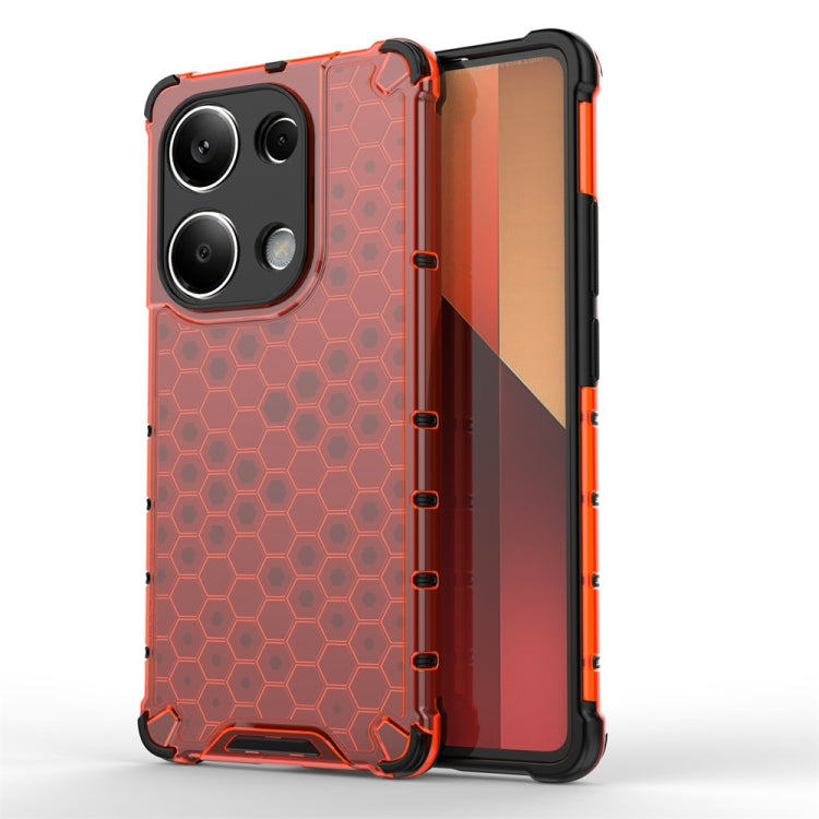 For Redmi Note 13 Pro 4G Shockproof Honeycomb Phone Case(Red) - Note 13 Pro Cases by PMC TechLife | Online Shopping South Africa | PMC TechLife | Buy Now Pay Later Mobicred