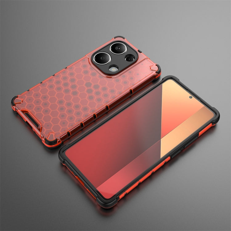 For Redmi Note 13 Pro 4G Shockproof Honeycomb Phone Case(Red) - Note 13 Pro Cases by PMC TechLife | Online Shopping South Africa | PMC TechLife | Buy Now Pay Later Mobicred