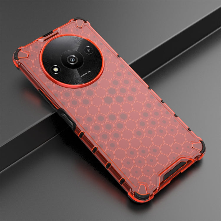 For Xiaomi Redmi A3 Shockproof Honeycomb Phone Case(Red) - Xiaomi Cases by PMC TechLife | Online Shopping South Africa | PMC TechLife | Buy Now Pay Later Mobicred